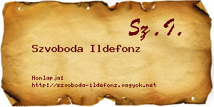 Szvoboda Ildefonz névjegykártya
